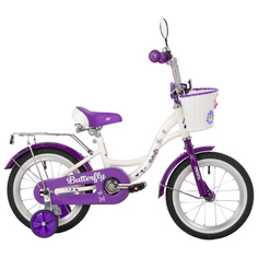 Велосипед Novatrack BUTTERFLY белый фиолетовый 14