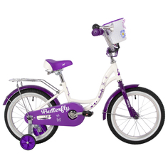 Велосипед 16 Novatrack BUTTERFLY, белый/фиолетовый