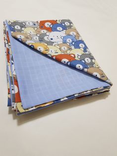 Плед Cotton Set голубой серый оранжевый белый синий 502