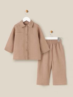 Пижама детская SL HOME Comfort, кофейный, 86-92