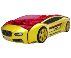 Кровать-машина Roadster Ауди Желтый Ауди Roadster, С подсветкой дна Киндер