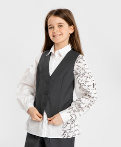 Жилет детский Button Blue 224BBGS47010100, серый, 134