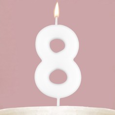 Свеча-цифра для торта Страна Карнавалия Цифра 8 , светится в темноте, 4 х 10 см