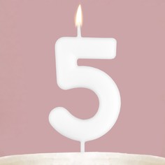 Свеча-цифра для торта Страна Карнавалия Цифра 5 , светится в темноте, 4 х 10 см