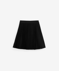 Юбка плиссированная с поясом из эластичной тесьмы черная для девочки Gulliver (128)