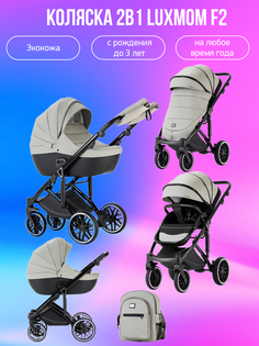 Коляска 2в1 Luxmom F2 серый