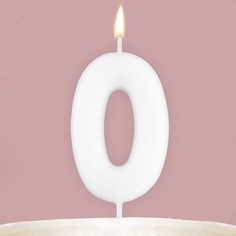 Свеча-цифра для торта Страна Карнавалия Цифра 0 , светится в темноте, 4 х 10 см