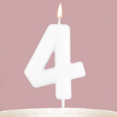 Свеча-цифра для торта Страна Карнавалия Цифра 4 , светится в темноте, 4 х 10 см