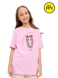 Футболка мерч Влад A4 Риви, розовый, 146 А4