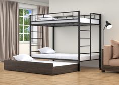 Двухъярусная кровать 4 сезона Валенсия 120 Твист выкатная черный