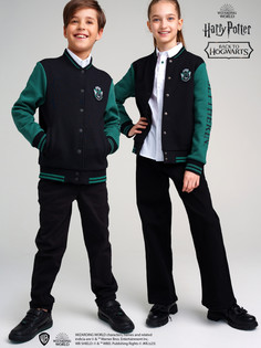 Толстовка трикотажная для мальчиков PlayToday, черный,зеленый, 152