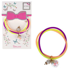 Детский браслет Lukky Fashion cиликон с 2 подвескамиPerals & Bow