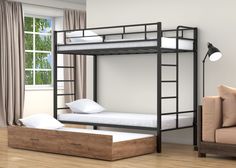 Двухъярусная кровать 4 сезона Валенсия Твист выкатная черный