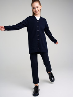 Кардиган трикотажный для девочек PlayToday, тёмно-синий, 158