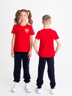 Футболка детская Sport&K прямая, красный, 164