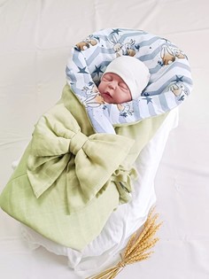 Плед-одеяло Велли для новорожденных двухсторонний муслиновый 90х90 см