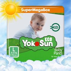 Подгузники трусики детские YokoSun Eco, размер 4/L (9-14 кг), SuperMegaBox 176 шт