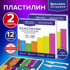 Пластилин Brauberg 881052 для лепки детский набор 2шт x 12 цветов