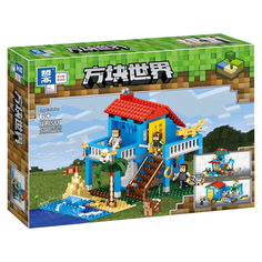 Конструктор Zhe Gao QL0581 Майнкрафт Дом с пляжем 3 в 1 My World 536 деталей