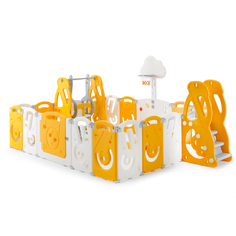 Большой детский игровой манеж, комплекс с качелями UNIX Kids SUPREME Music 200x240 Yellow