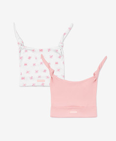 Шапочка трикотажная с ушками, комплект из 2х штук мульиицвет для девочки Gulliver (48)