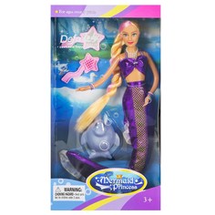 Кукла Defa Lucy Принцесса-русалочка с волшебной прядью волос 29 см 20983d/фиолетовый