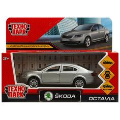 Машина Технопарк Skoda Octavia 12 см, металл, двери, багажybr, инерция, серебристый