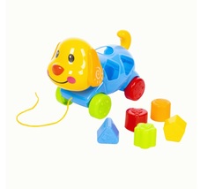 Каталка-сортер на веревочке Феникс Toys Щенок: сортер и 5 фигур, микс 2 вида