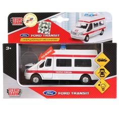 Машина Технопарк Ford Transit 13 см, металл, свет-звук, двери, багажник, инерция