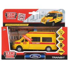 Машина Технопарк Ford Transit Реанимация 13 см, металл, звук-свет, инерция