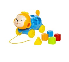 Каталка-сортер на веревочке Феникс Toys Обезьянка: сортер и 5 фигур, микс 2 вида