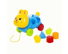 Каталка-сортер на веревочке Феникс Toys Зайка: сортер и 5 фигур, микс 2 вида