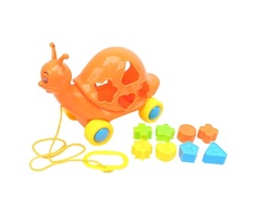 Каталка-сортер на веревочке Феникс Toys Улитка, в комплекте с 8-ю фигурами