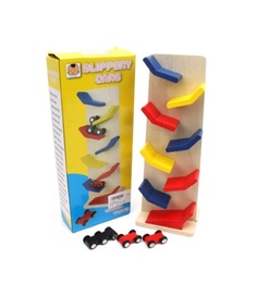 Деревянный автотрек-лабиринт Феникс Toys Скользящие машинки, в комплекте с 3-мя машинками