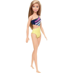Кукла Барби высота 30 см в желто-сиреневом купальнике серия Barbie Пляж