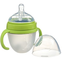 Бутылочка для кормления Mum&Baby с ручками силиконовая колба зеленый ШГ 70мм