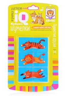 Умные кубики. Шумелки. 6 штук. Пушистые друзья. АЙРИС пресс