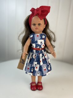 Кукла Lamagik Нэни, темноволосая, в платье Мишки, 33 см, 3300К107 Tu Ki Tu