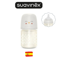 Детская стеклянная бутылочка Suavinex с рождения 0+ белый 120 мл