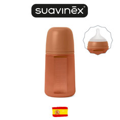 Детская силиконовая бутылочка Suavinex Colour Essence 240 мл с соской от 3-х месяцев