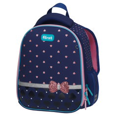 Ранец Frst F-Top облегченный Sweet hearts 36х28х15см, 2 отделения, 2 кармана, синий Forst