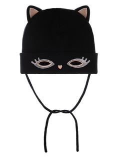 Шапка трикотажная для девочек PlayToday, черный, 56