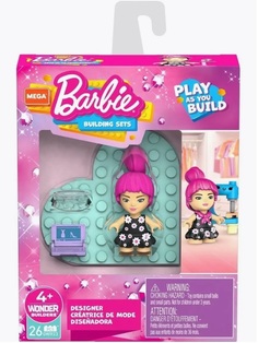 Конструктор Mega Bloks мини Barbie Ты можешь быть кем захочешь Креативный дизайнер 26 дет