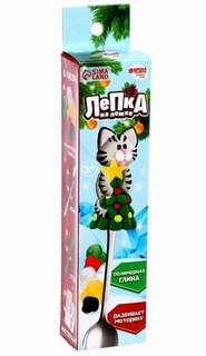 Набор для лепки Школа талантов "Котик на елке", на ложке