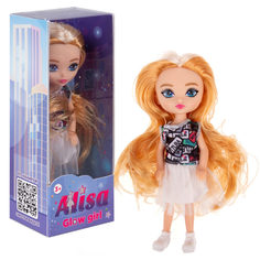Кукла 1TOY ALISA GLOW GIRL c разноцветн волосами, гнущ коленями, 15 см, в белой юбке