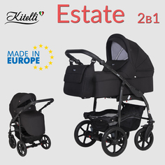 Детская коляска 2 в 1 Kitelli Estate 03 черный рама черная