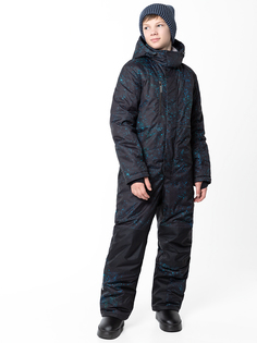 Комбинезон детский NIKASTYLE 8з5724, черный/бирюза, 170