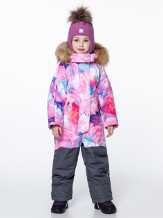 Комбинезон детский NIKASTYLE 8з0824, розовый/серый, 98