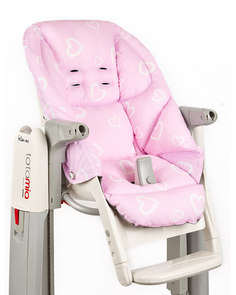 Двусторонний чехол на стульчик Peg Perego Tatamia Сердечки, хлопок-плащевка No Brand