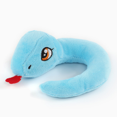Мягкая игрушка POMPOSHKI Змейка маленькая, голубая, 12 см